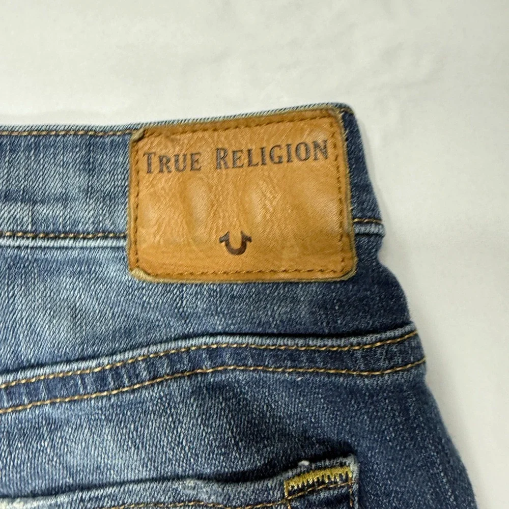 True Religion Cameron Slim Boyfriend Jeans Womens Medium Wash Denim Fits 28x27
